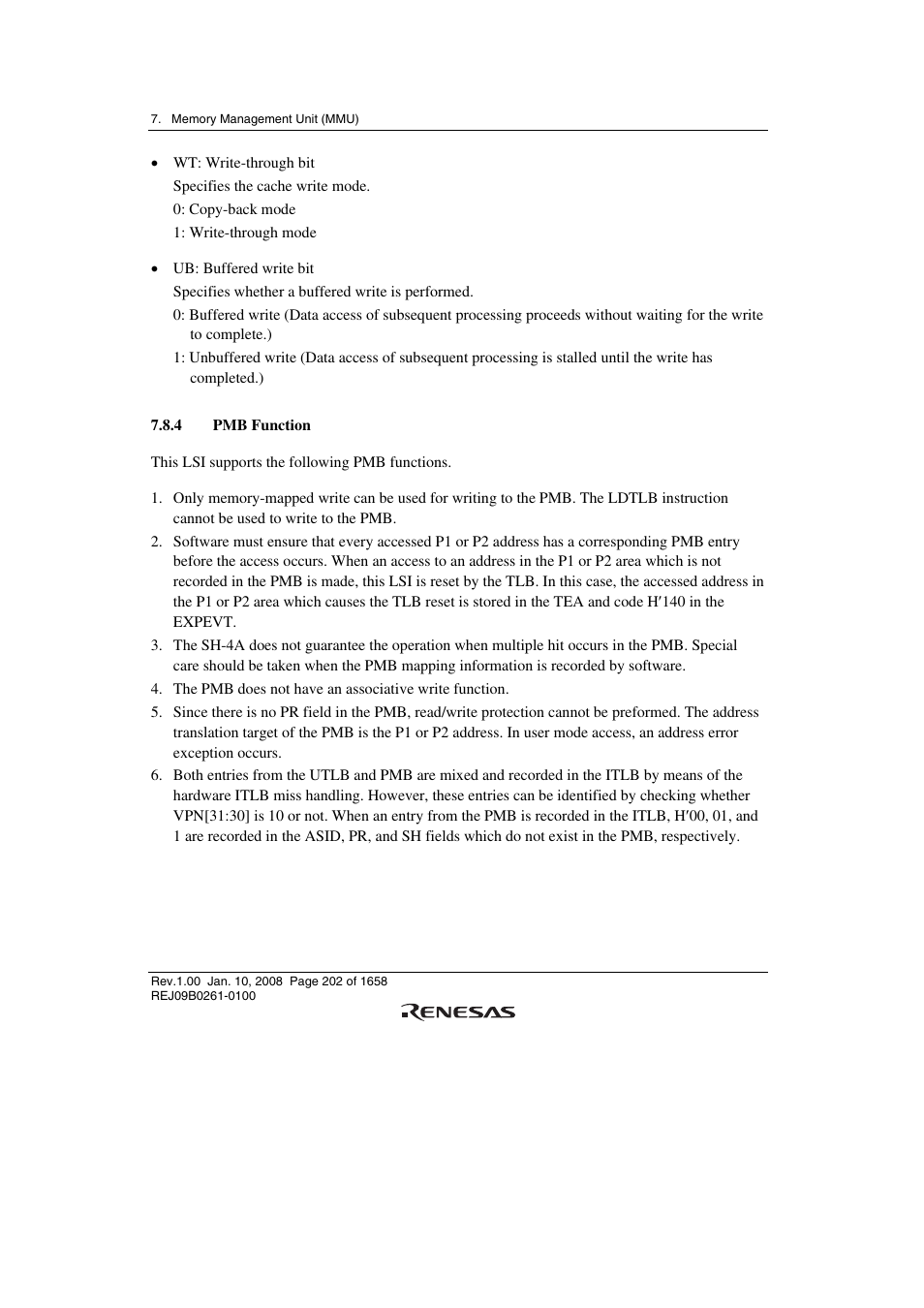 4 pmb function | Renesas SH7781 User Manual | Page 232 / 1692