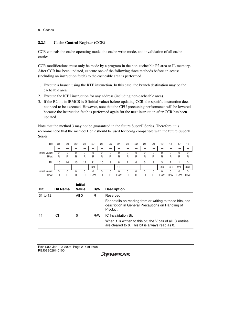 1 cache control register (ccr) | Renesas SH7781 User Manual | Page 246 / 1692