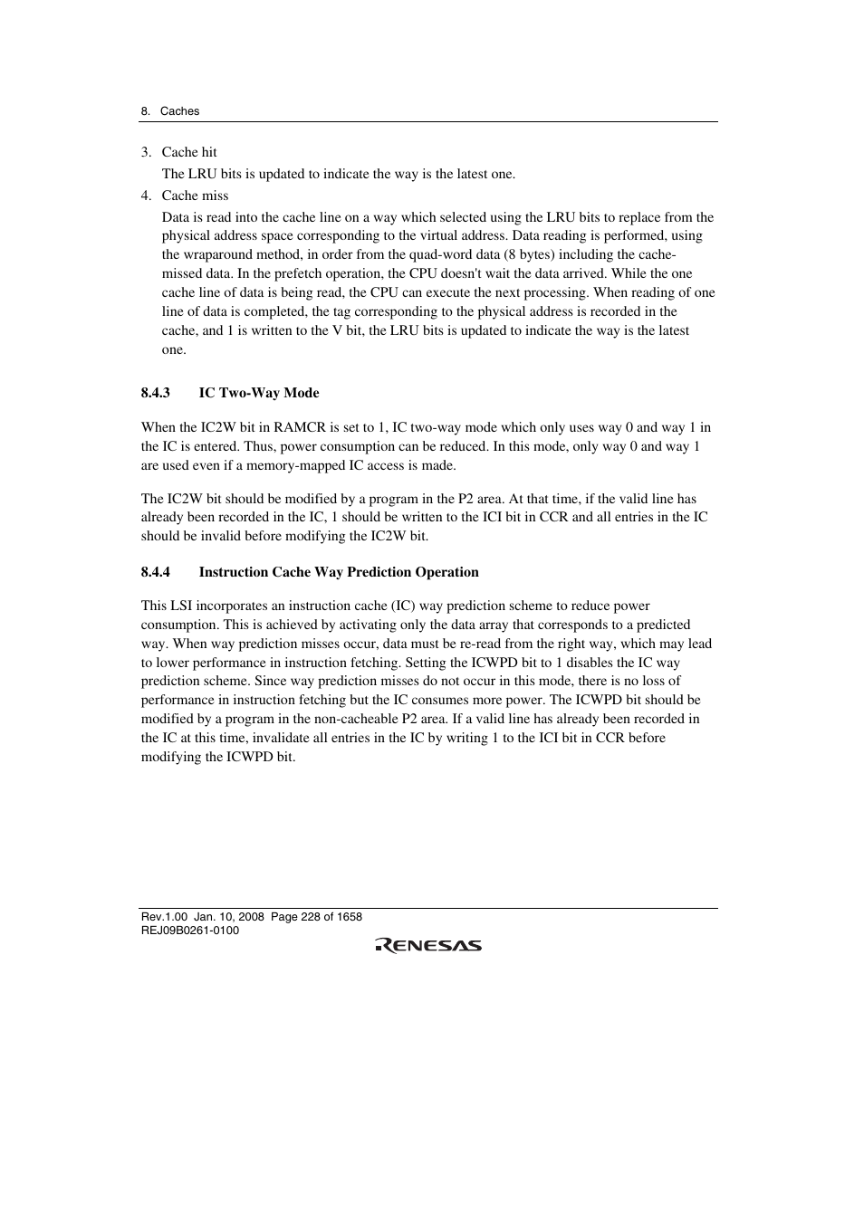 3 ic two-way m, 4 instruction cache way prediction operation | Renesas SH7781 User Manual | Page 258 / 1692