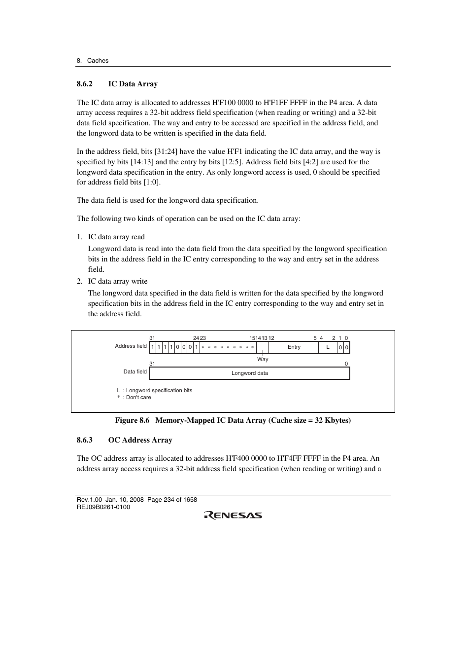 2 ic data array, 3 oc address array | Renesas SH7781 User Manual | Page 264 / 1692