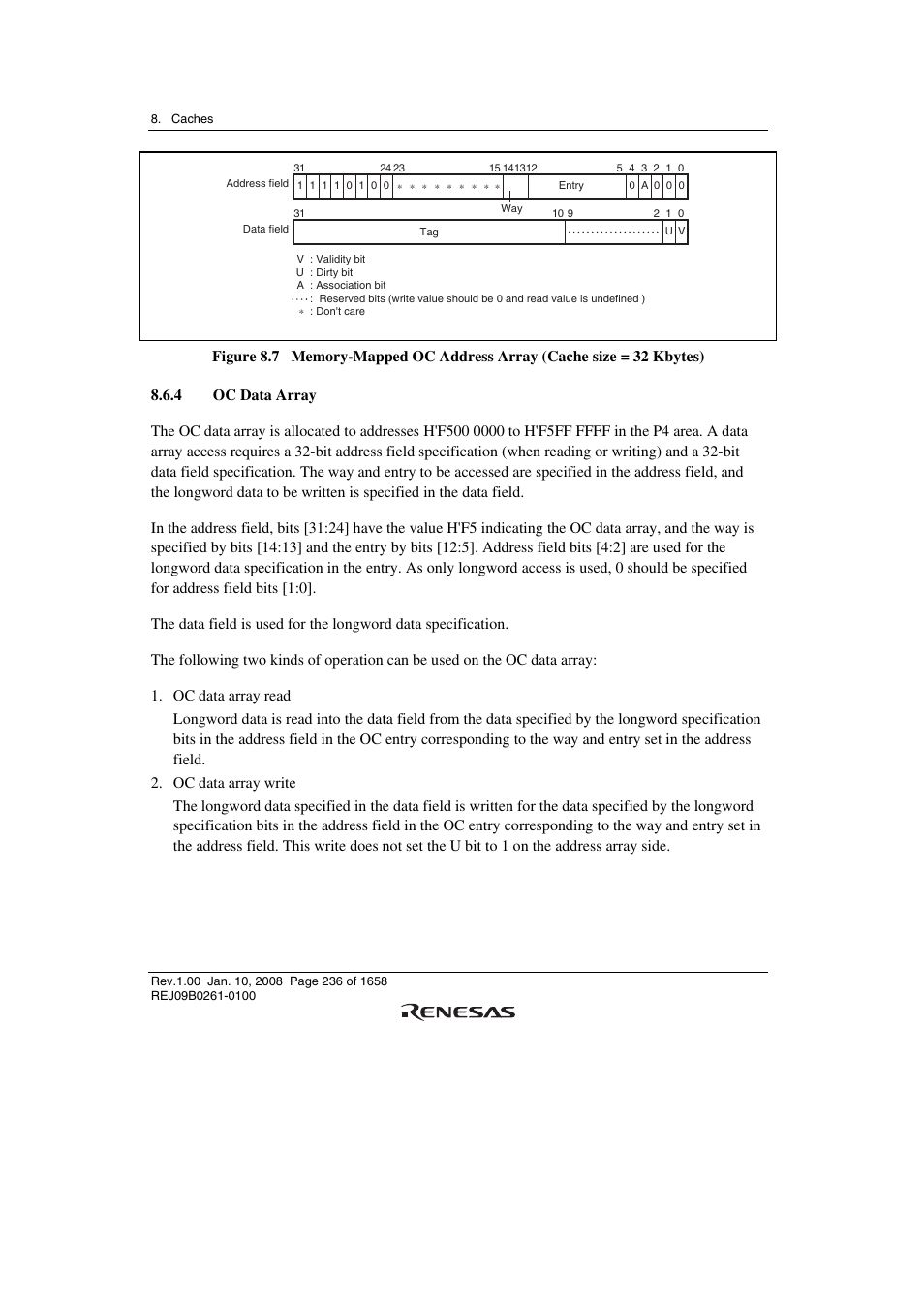 4 oc data array | Renesas SH7781 User Manual | Page 266 / 1692