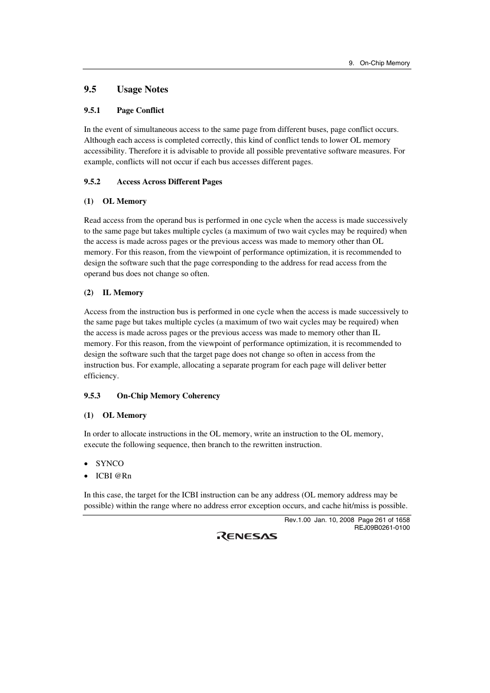 5 usage notes, 3 on-chip memory coherency | Renesas SH7781 User Manual | Page 291 / 1692