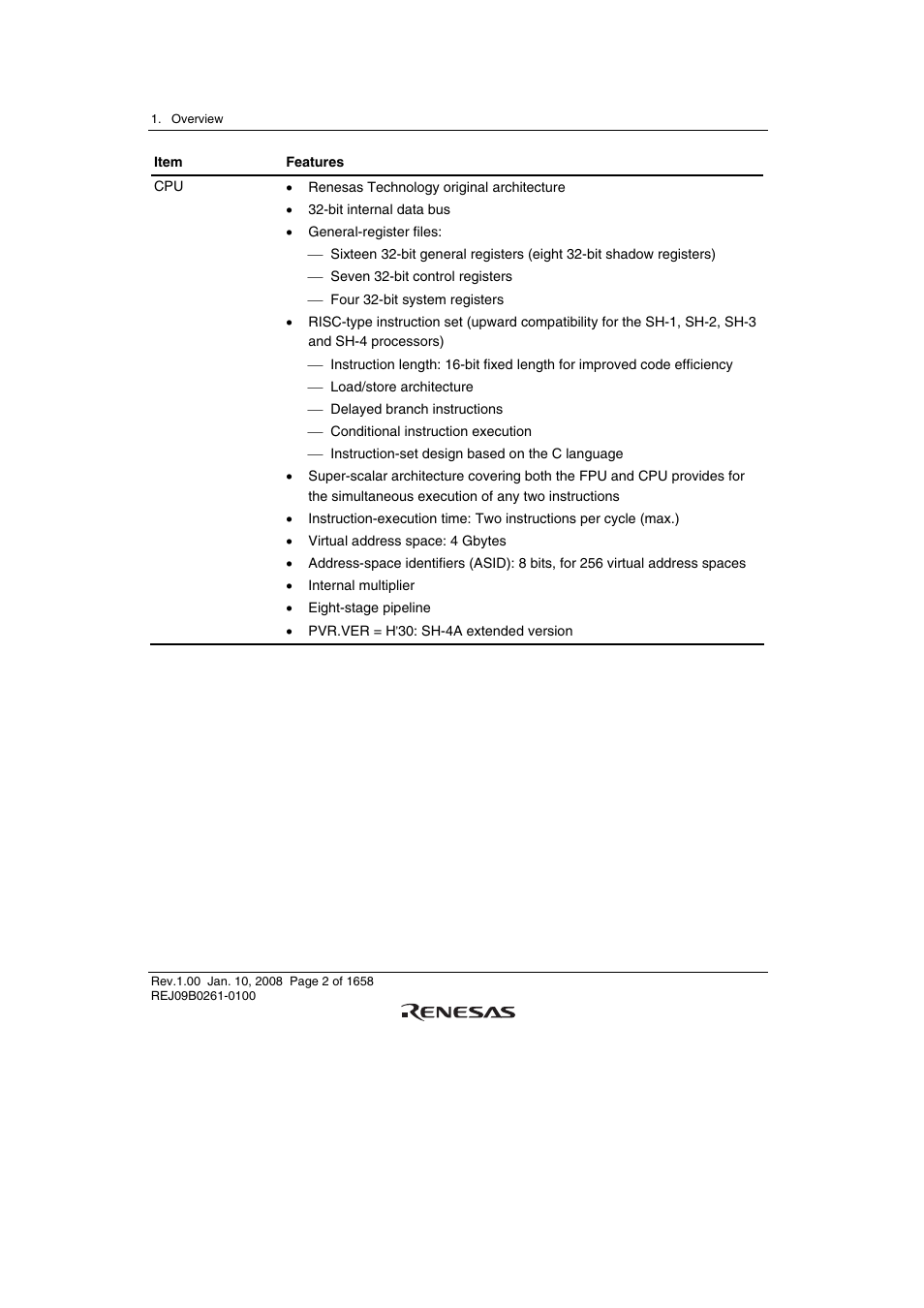 Renesas SH7781 User Manual | Page 32 / 1692
