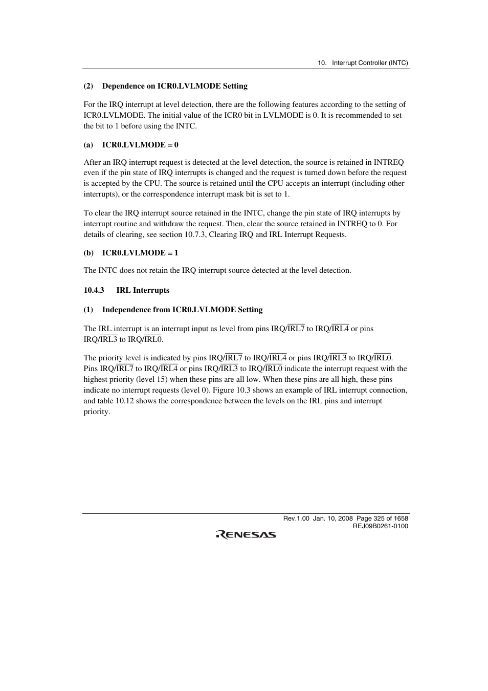 3 irl interrupts | Renesas SH7781 User Manual | Page 355 / 1692