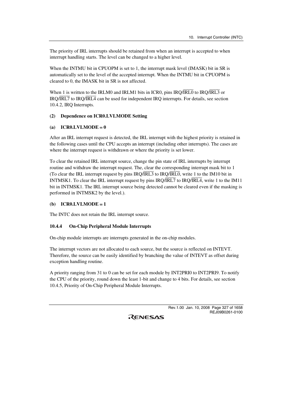 4 on-chip peripheral module interrupts | Renesas SH7781 User Manual | Page 357 / 1692