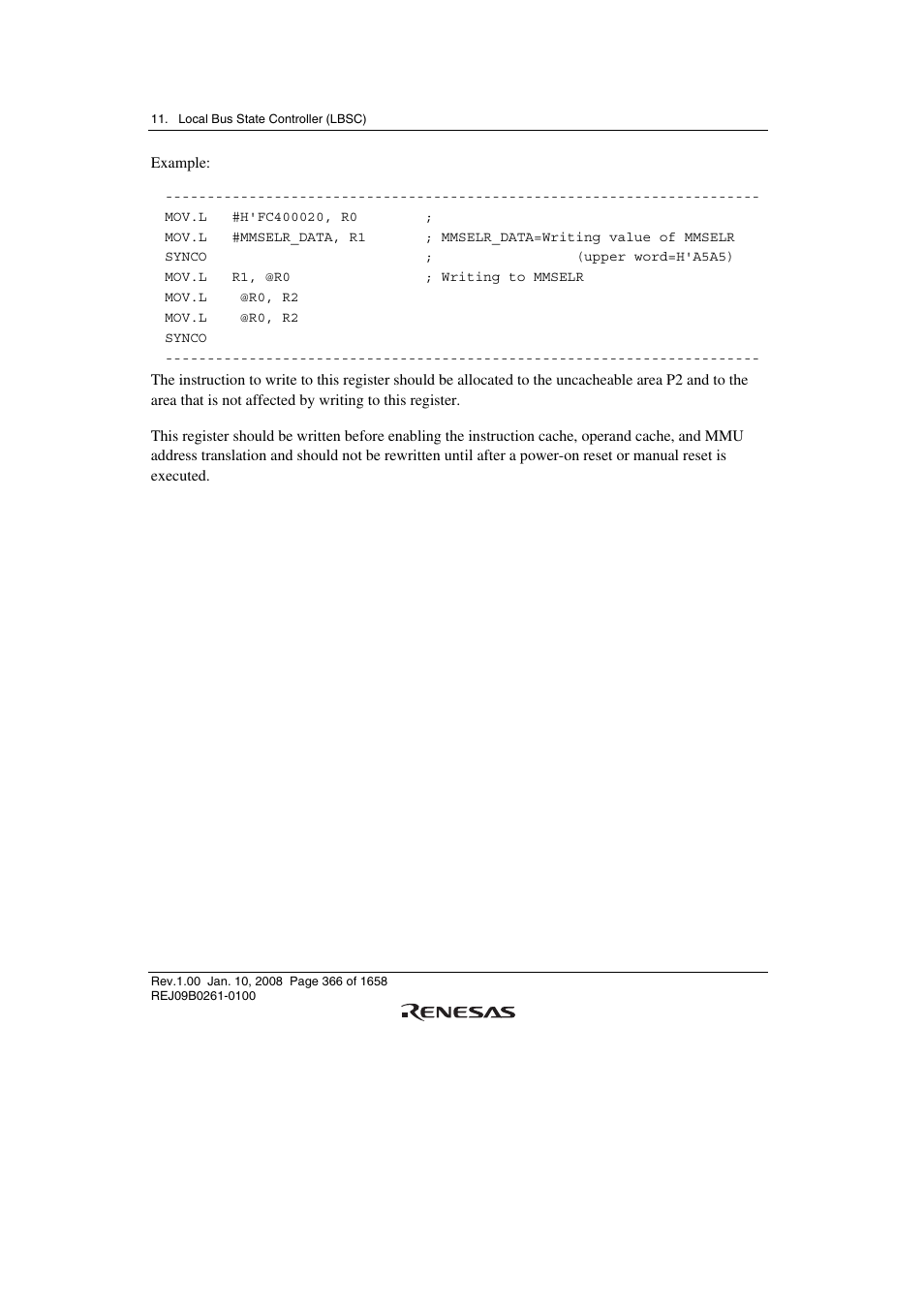 Renesas SH7781 User Manual | Page 396 / 1692