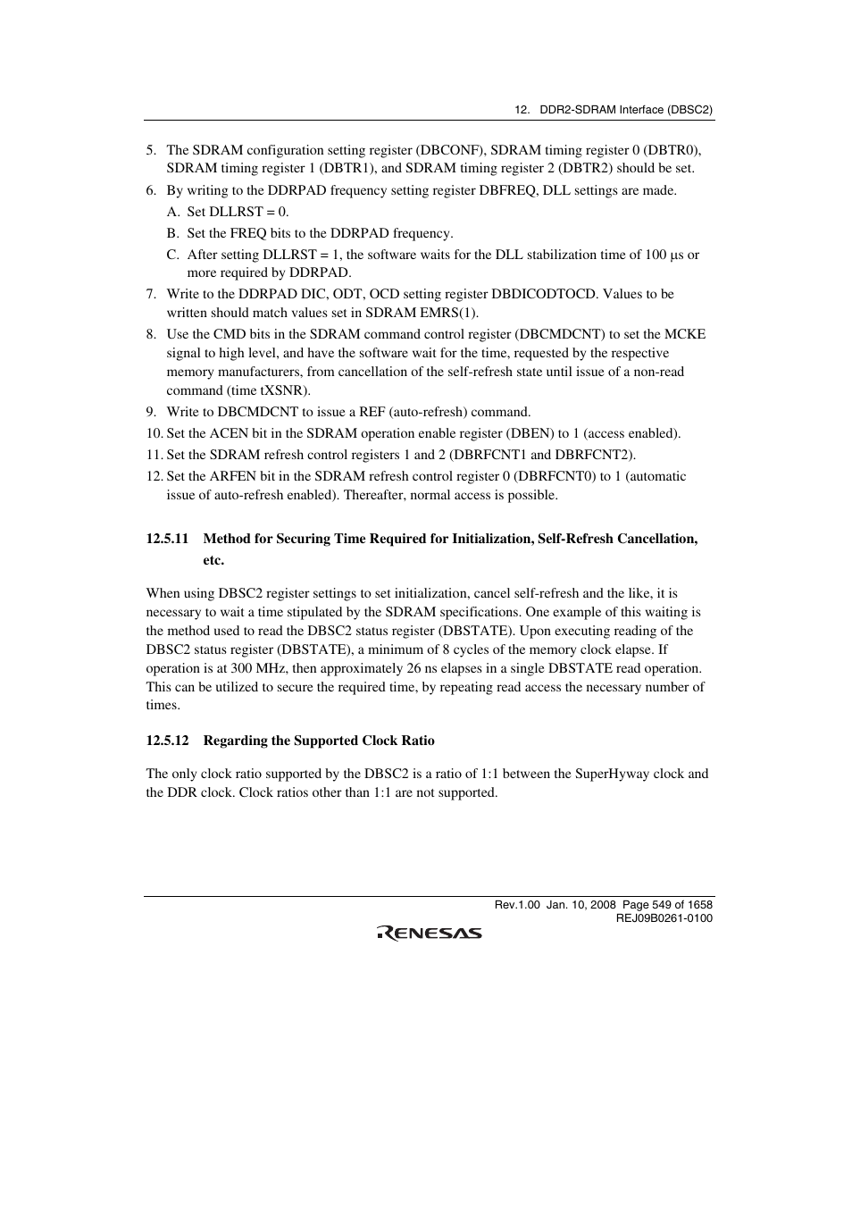 12 regarding the supported clock ratio | Renesas SH7781 User Manual | Page 579 / 1692