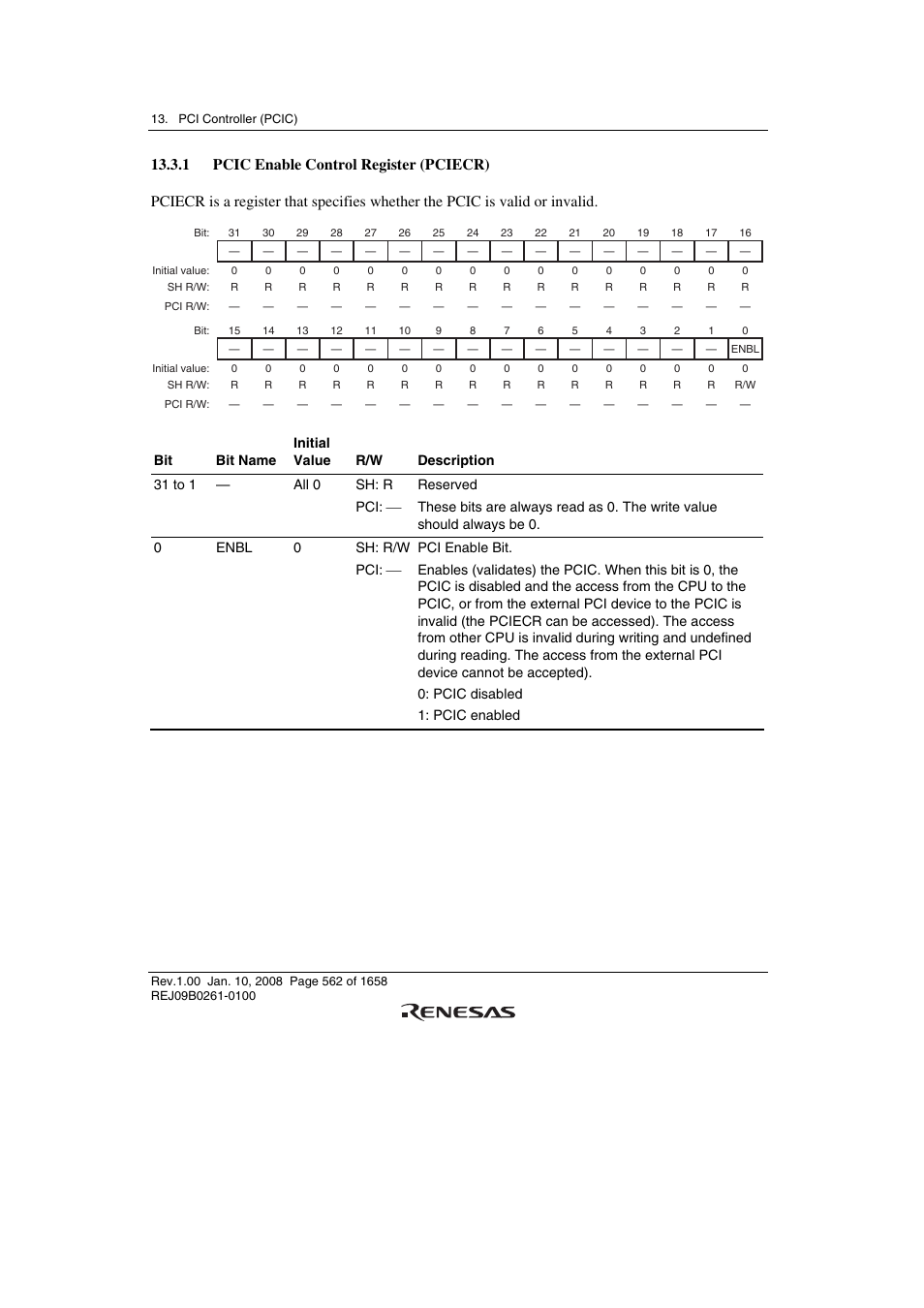 1 pcic enable control register (pciecr) | Renesas SH7781 User Manual | Page 592 / 1692