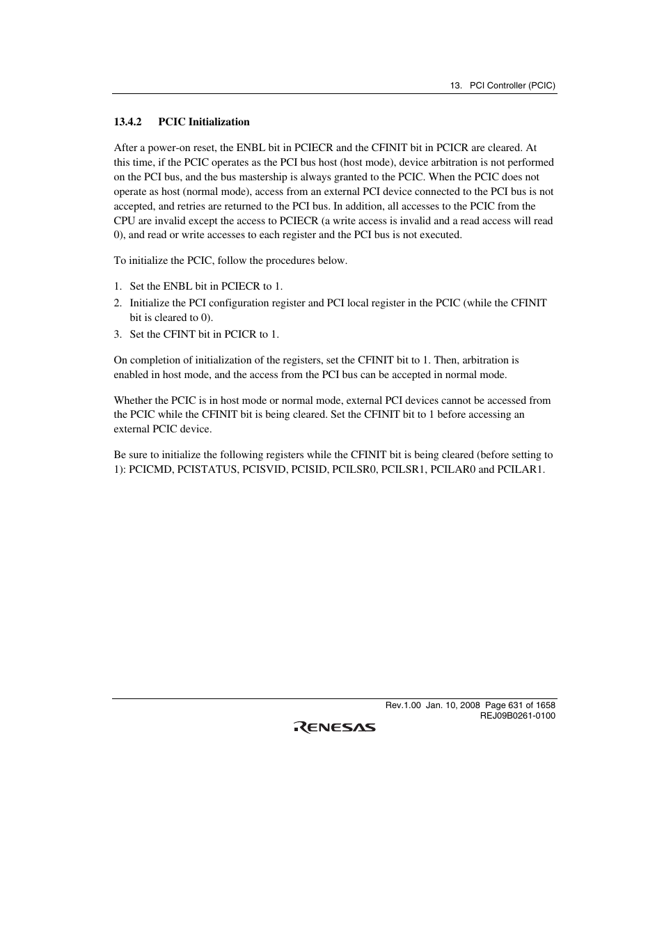 2 pcic initialization | Renesas SH7781 User Manual | Page 661 / 1692