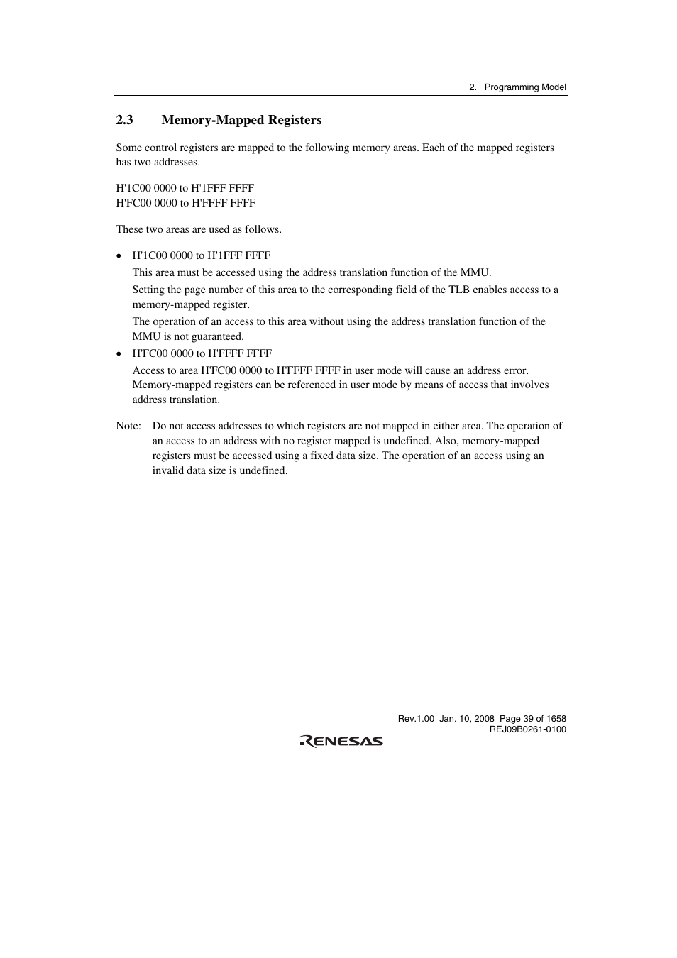 3 memory-mapped registers | Renesas SH7781 User Manual | Page 69 / 1692