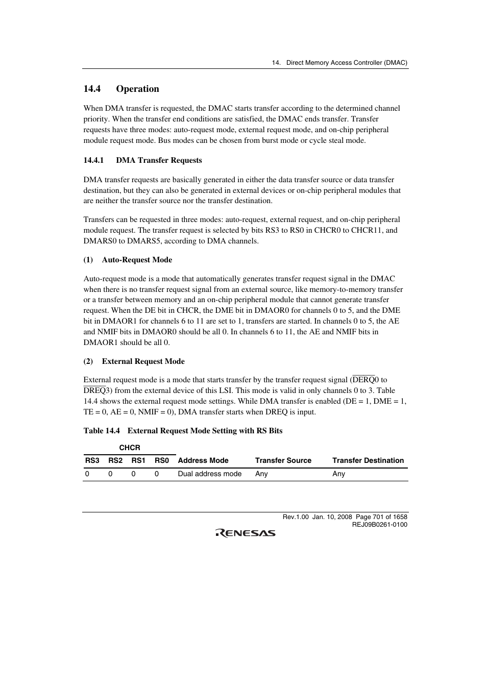 4 operation, 1 dma transfer requests | Renesas SH7781 User Manual | Page 731 / 1692