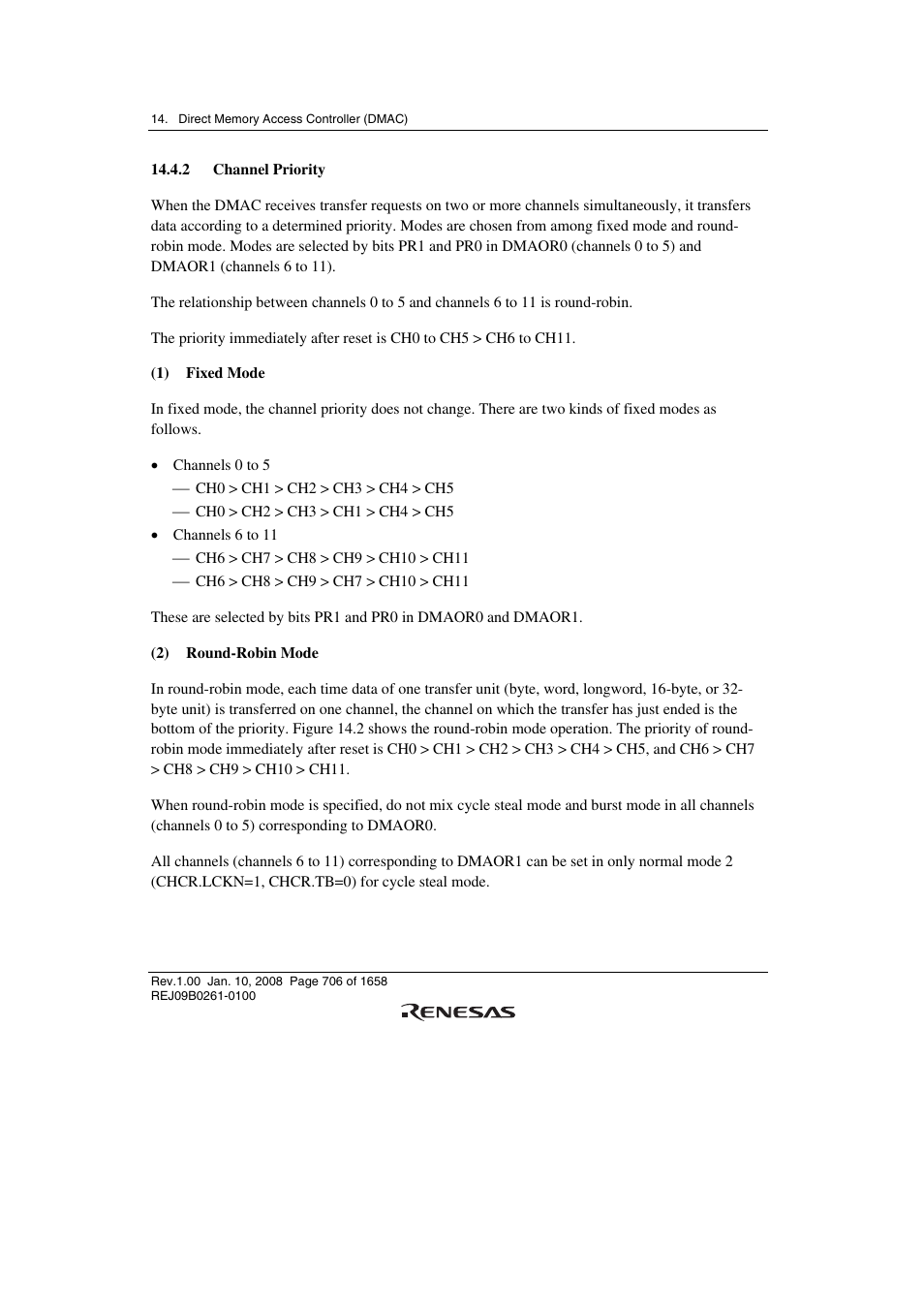 2 channel priority | Renesas SH7781 User Manual | Page 736 / 1692