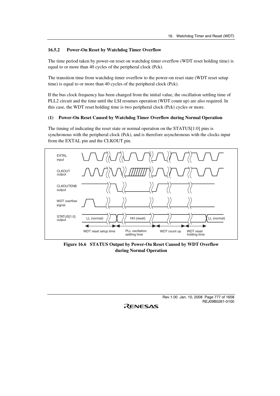 2 power-on reset by watchdog timer overflow | Renesas SH7781 User Manual | Page 807 / 1692