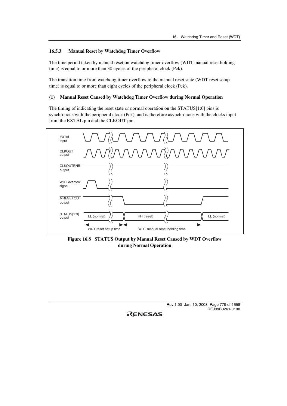 3 manual reset by watchdog timer overflow | Renesas SH7781 User Manual | Page 809 / 1692