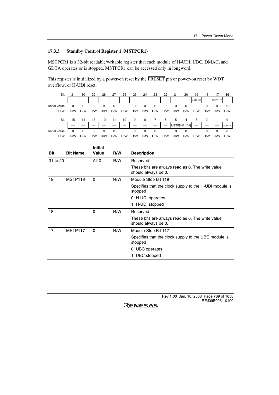 3 standby control register 1 (mstpcr1) | Renesas SH7781 User Manual | Page 819 / 1692