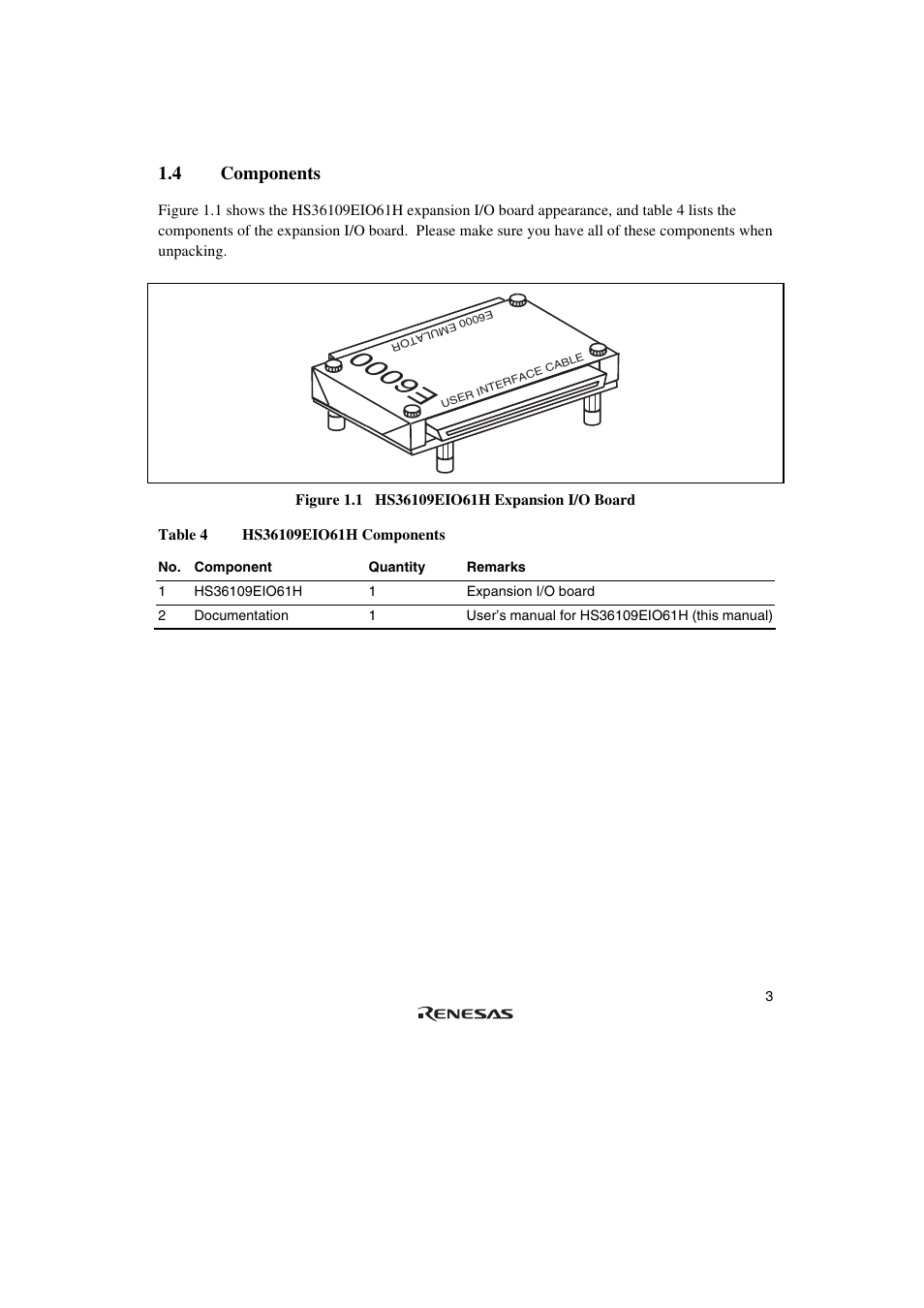 4 components, E6000 | Renesas H8/36109 User Manual | Page 16 / 30