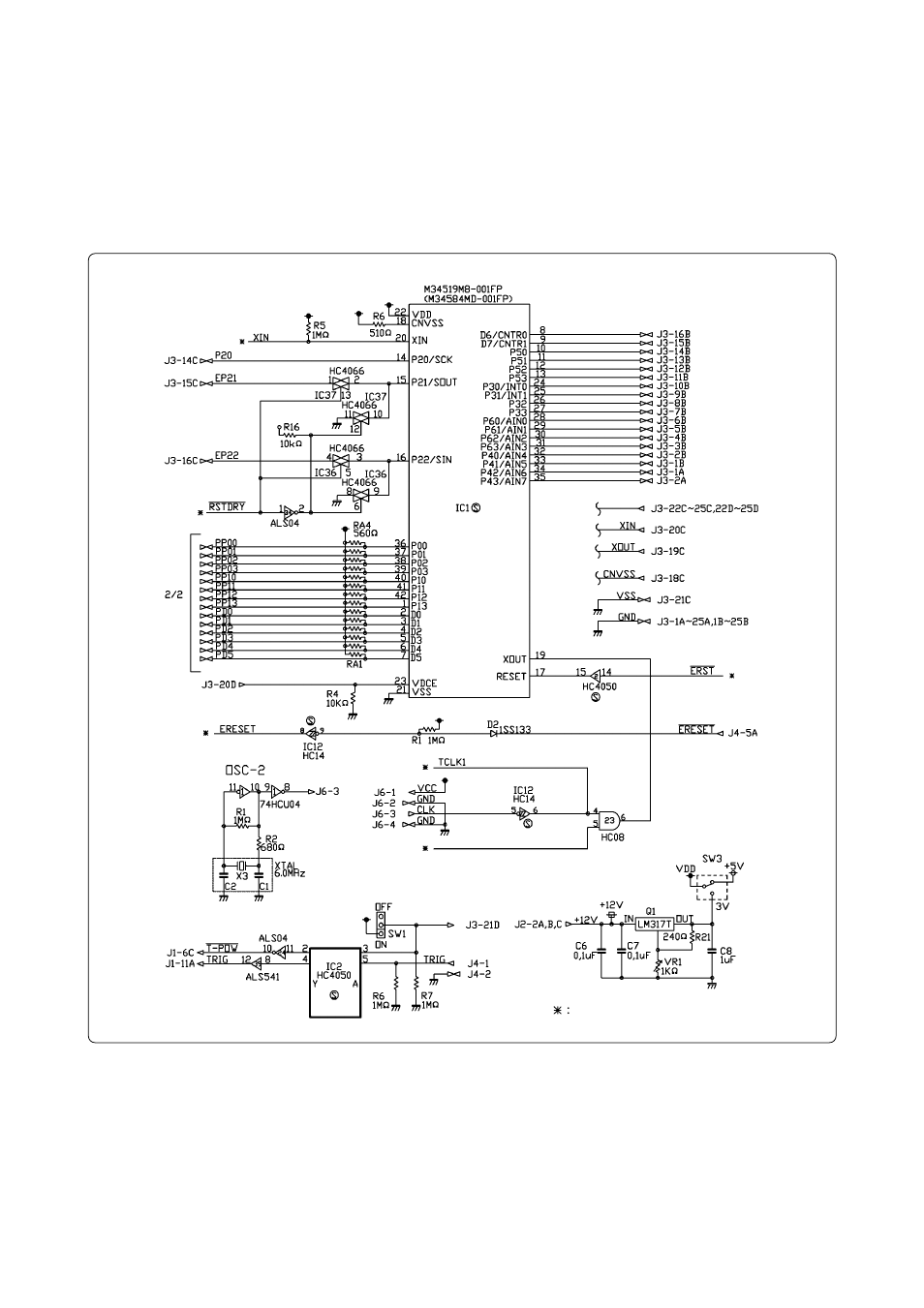 Connection circuit diagrams, 1 connection circuit diagrams, Chapter 5. connection circuit diagrams | Renesas Single-Chip Microcomputer M34519T-MCU User Manual | Page 31 / 38