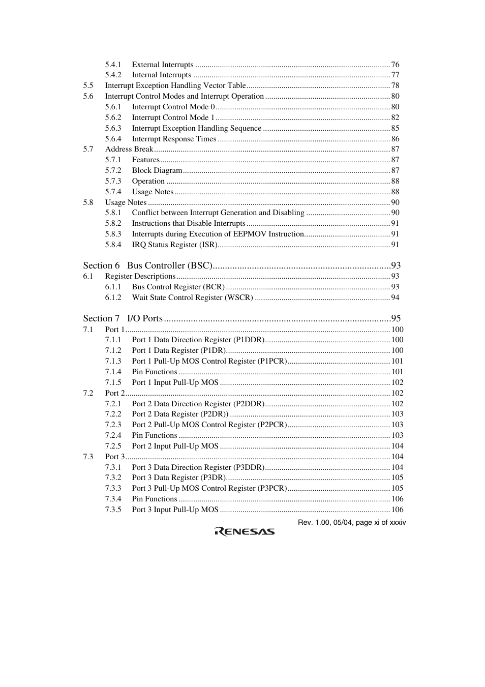 Renesas H8S/2111B User Manual | Page 11 / 582