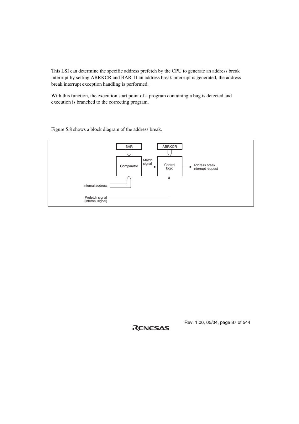 7 address break, 1 features, 2 block diagram | Renesas H8S/2111B User Manual | Page 121 / 582