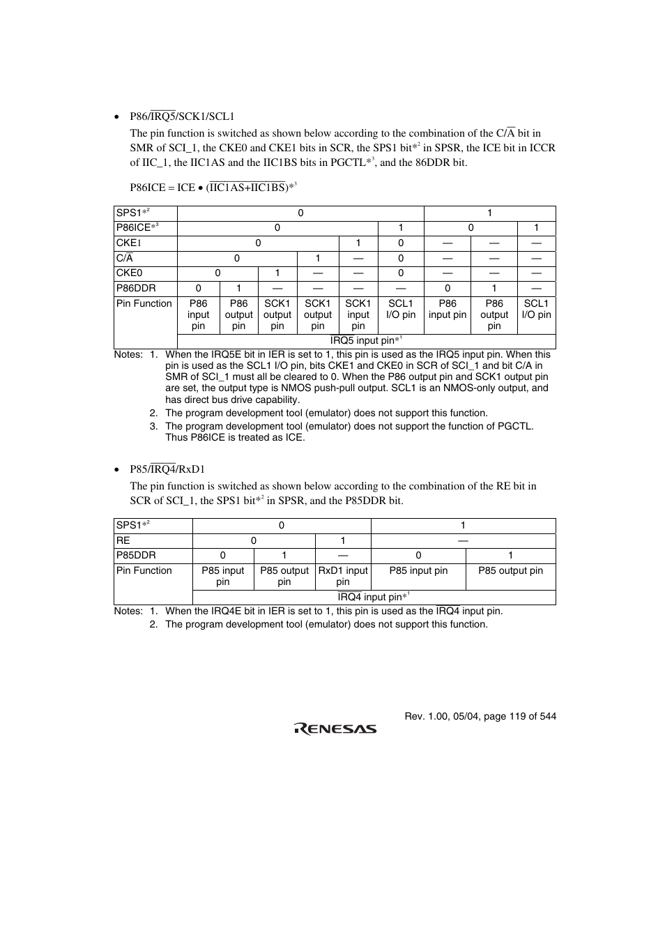 3 pin functions | Renesas H8S/2111B User Manual | Page 153 / 582