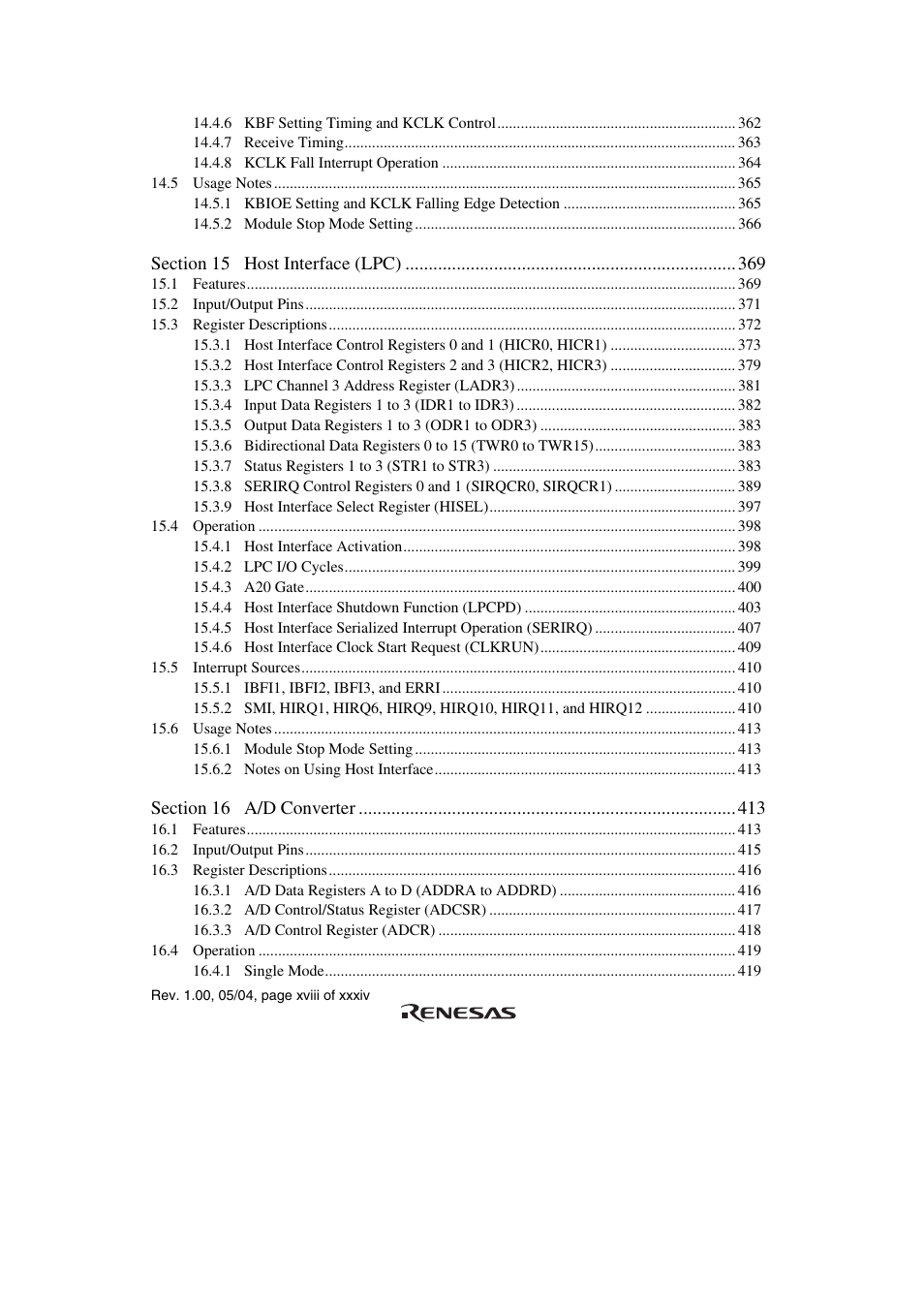 Renesas H8S/2111B User Manual | Page 18 / 582