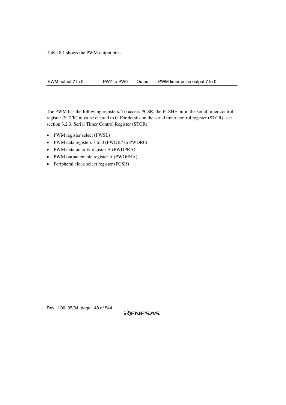 2 input/output pins, 3 register descriptions | Renesas H8S/2111B User Manual | Page 182 / 582