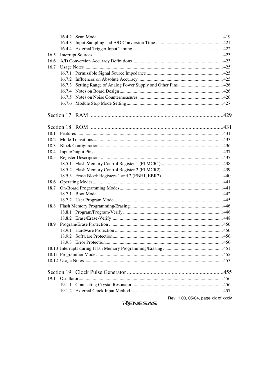 Renesas H8S/2111B User Manual | Page 19 / 582