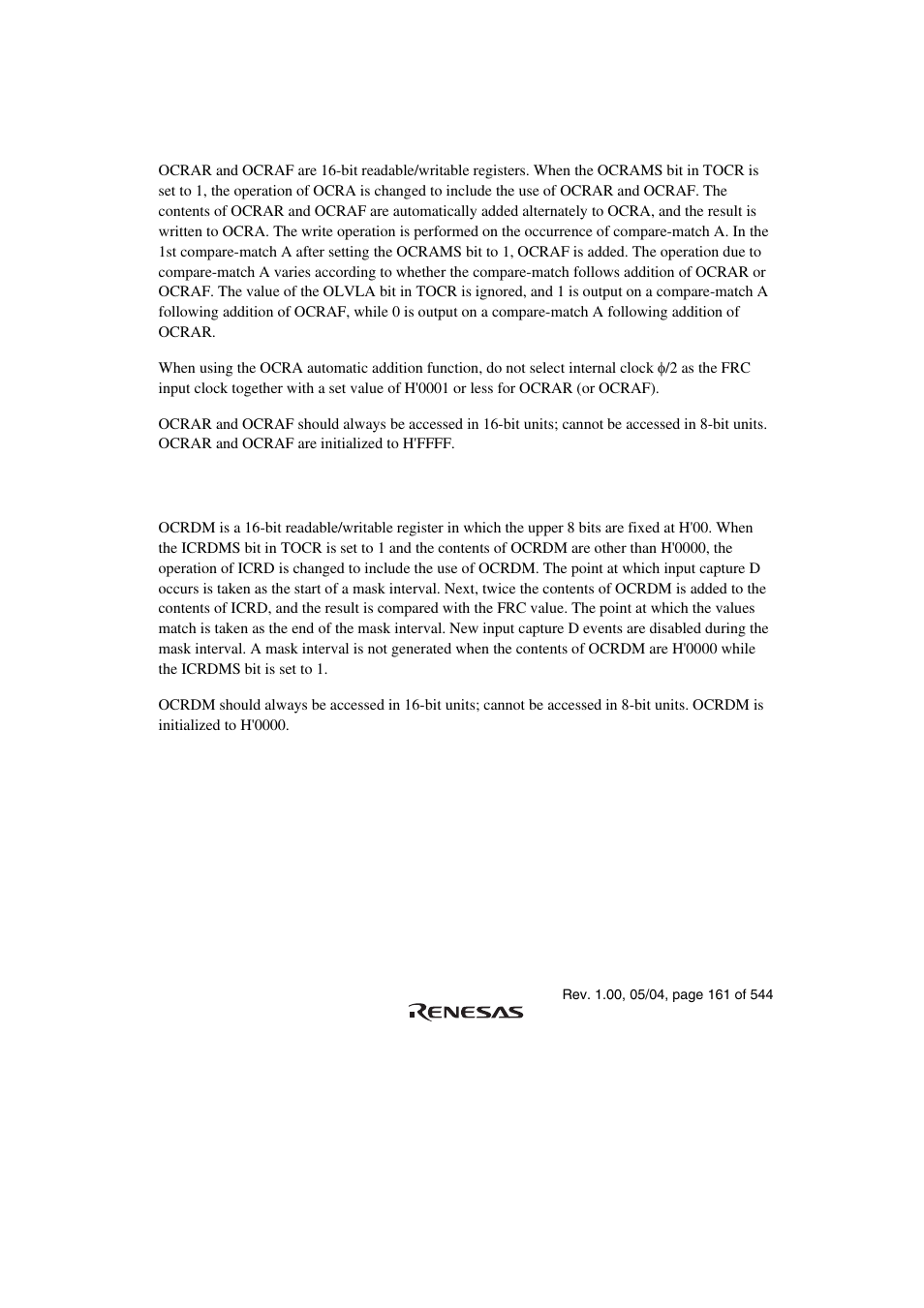 5 output compare register dm (ocrdm) | Renesas H8S/2111B User Manual | Page 195 / 582