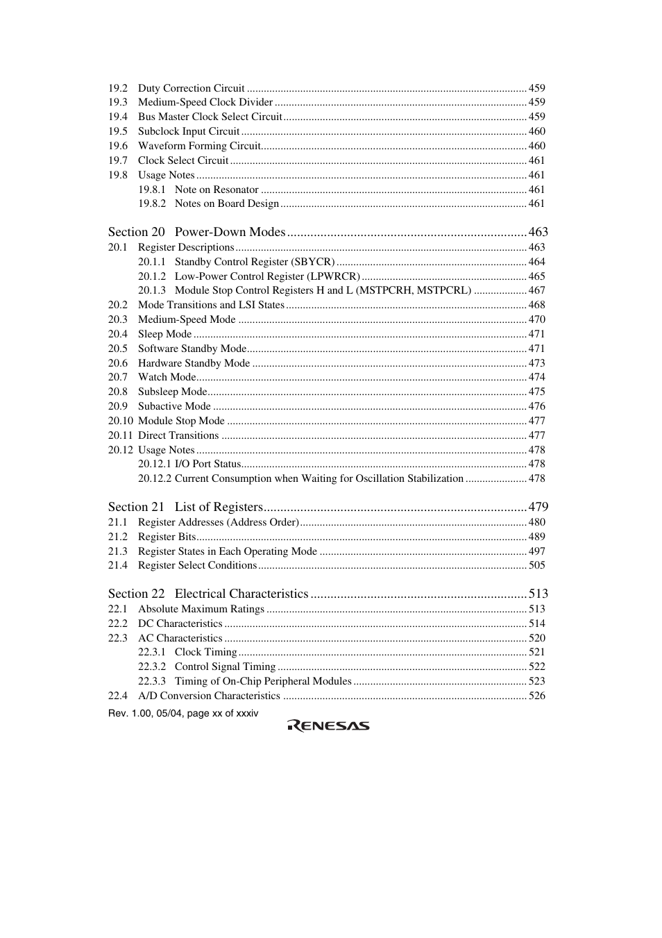 Renesas H8S/2111B User Manual | Page 20 / 582