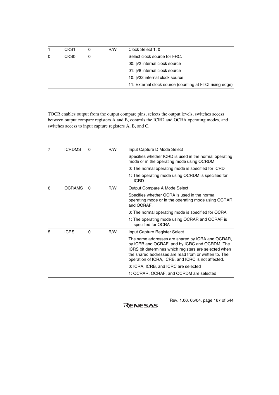 9 timer output compare control register (tocr) | Renesas H8S/2111B User Manual | Page 201 / 582