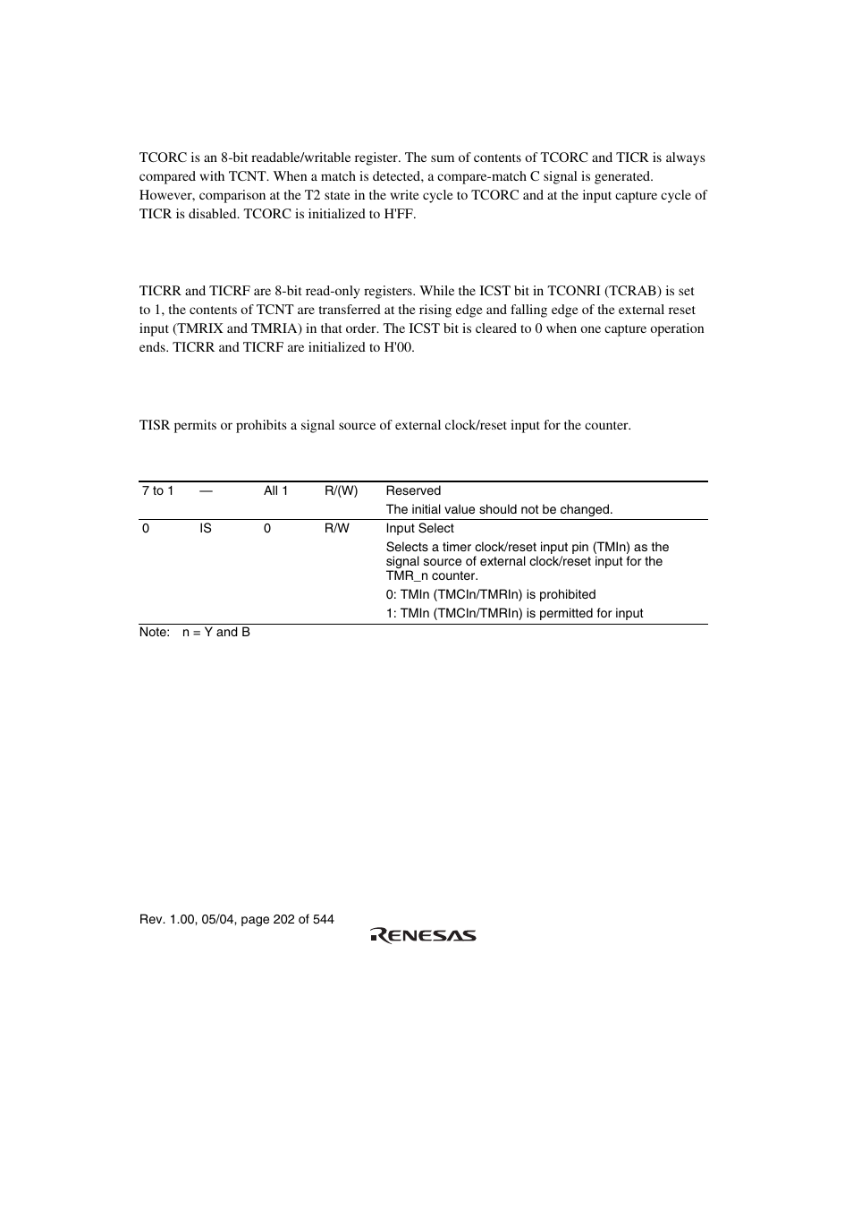 6 time constant register (tcorc), 8 timer input select register (tisr and tisr_b) | Renesas H8S/2111B User Manual | Page 236 / 582