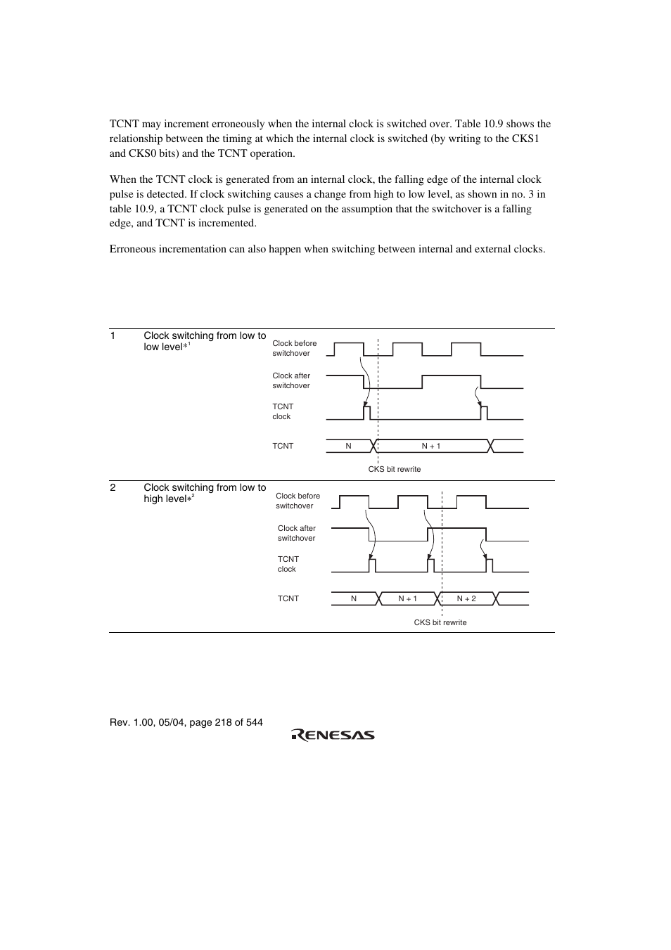 5 switching of internal clocks and tcnt operation | Renesas H8S/2111B User Manual | Page 252 / 582