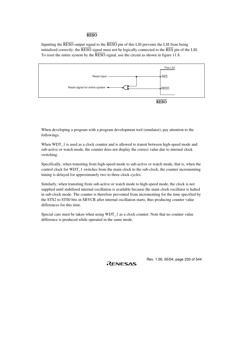 5 system reset by reso signal | Renesas H8S/2111B User Manual | Page 267 / 582