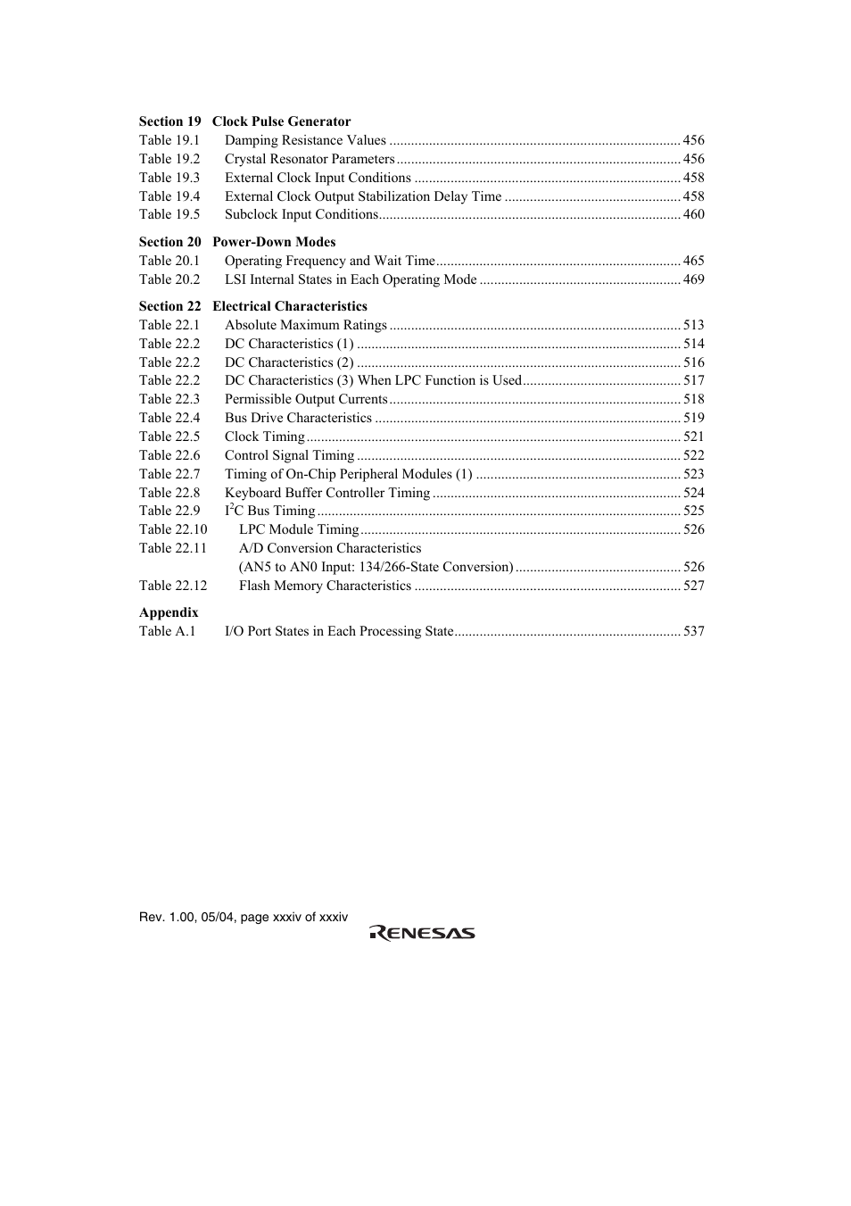 Renesas H8S/2111B User Manual | Page 34 / 582