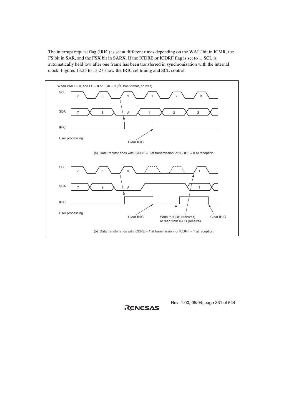 7 iric setting timing and scl control | Renesas H8S/2111B User Manual | Page 365 / 582