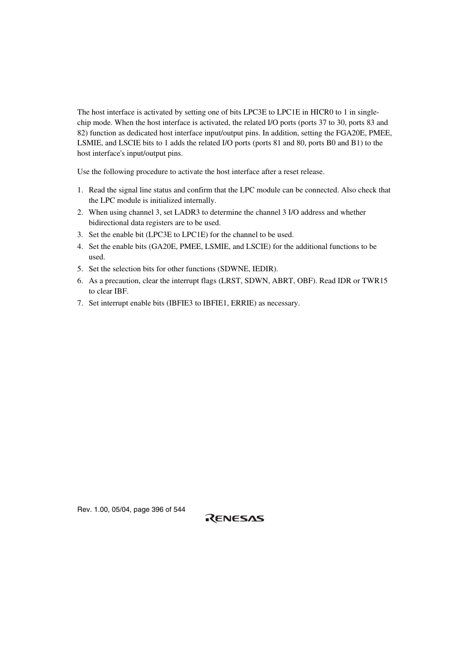 4 operation, 1 host interface activation | Renesas H8S/2111B User Manual | Page 430 / 582
