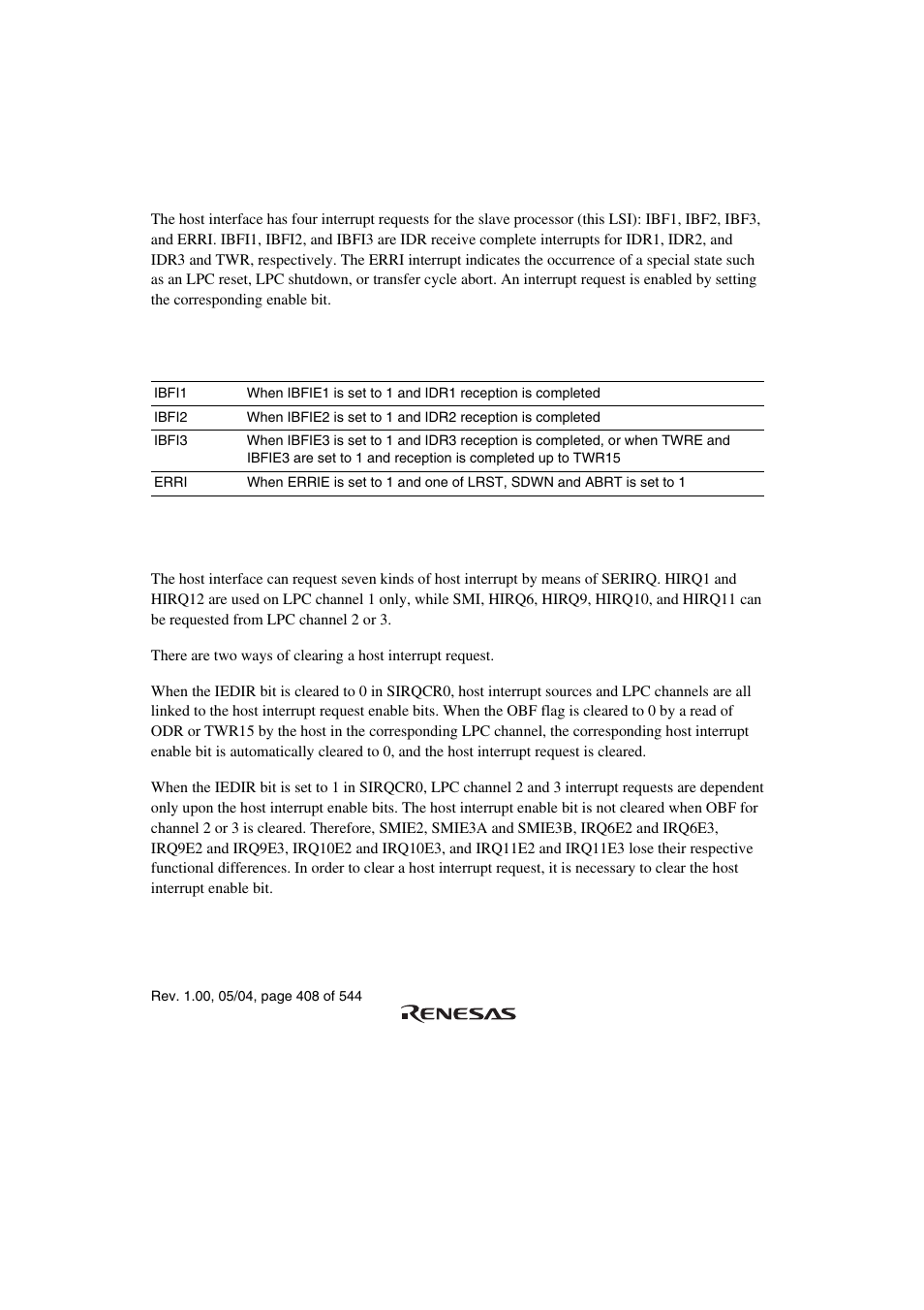 5 interrupt sources, 1 ibfi1, ibfi2, ibfi3, and erri | Renesas H8S/2111B User Manual | Page 442 / 582