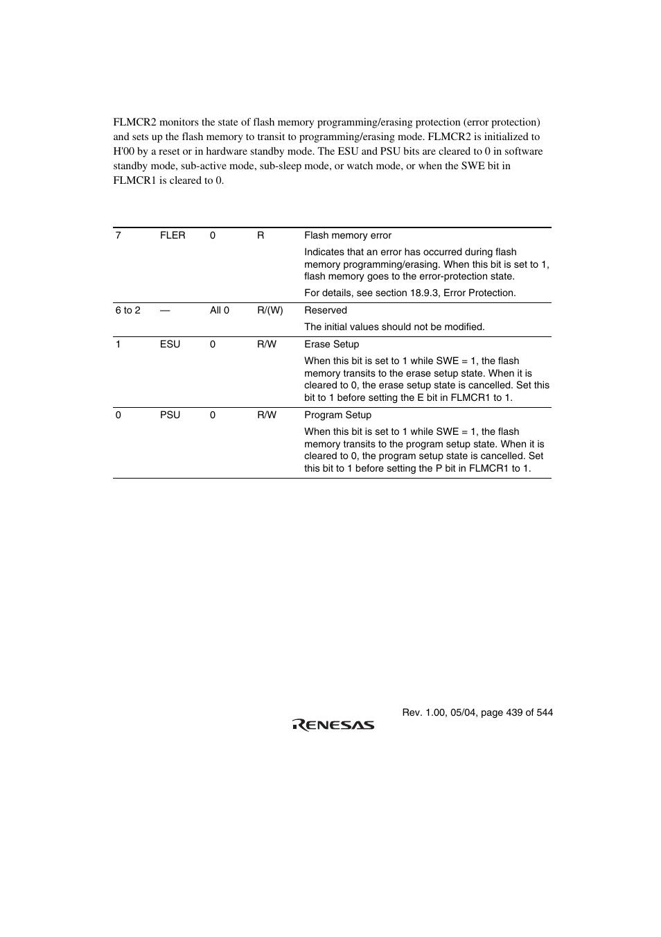2 flash memory control register 2 (flmcr2) | Renesas H8S/2111B User Manual | Page 473 / 582