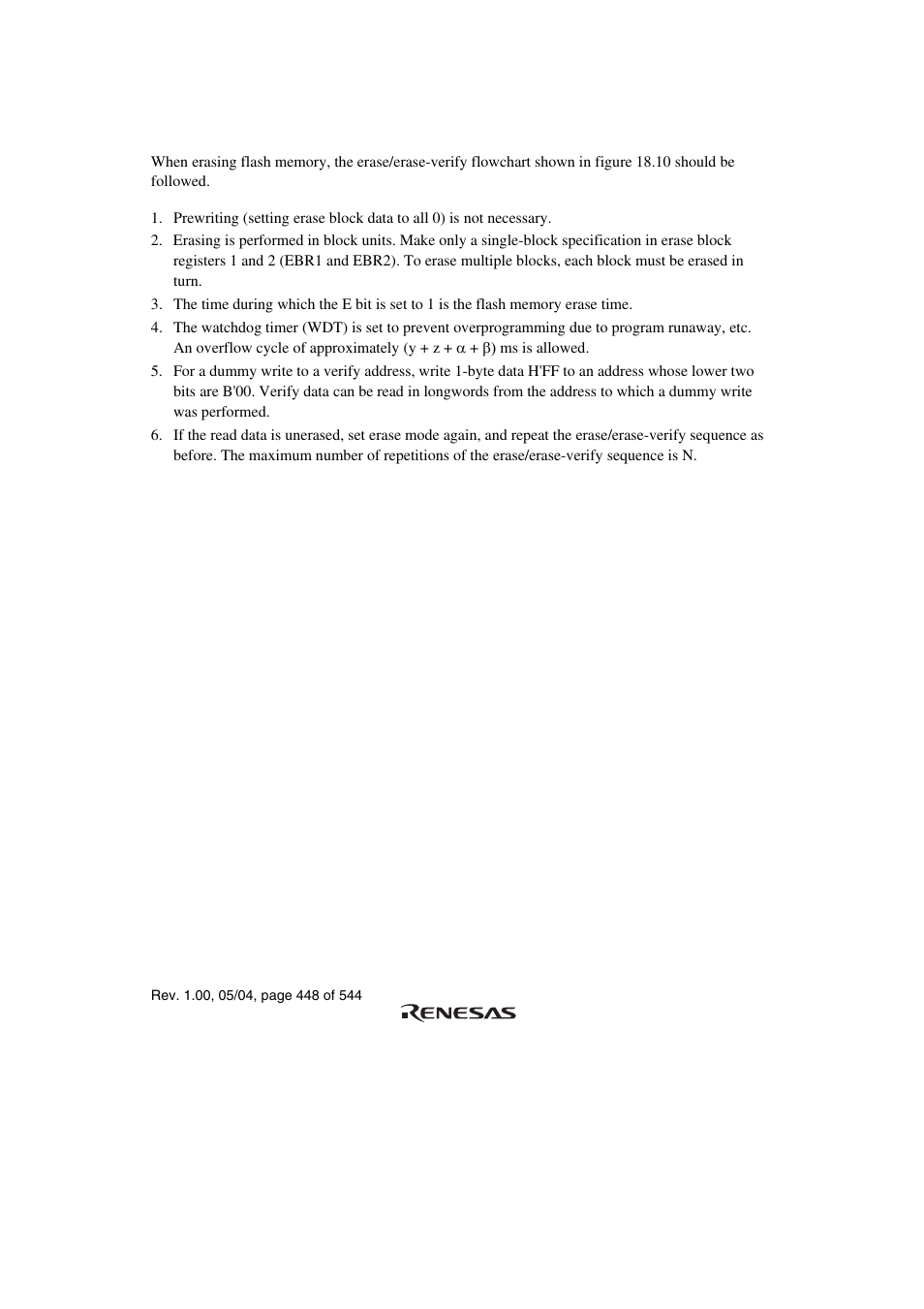 2 erase/erase-verify | Renesas H8S/2111B User Manual | Page 482 / 582