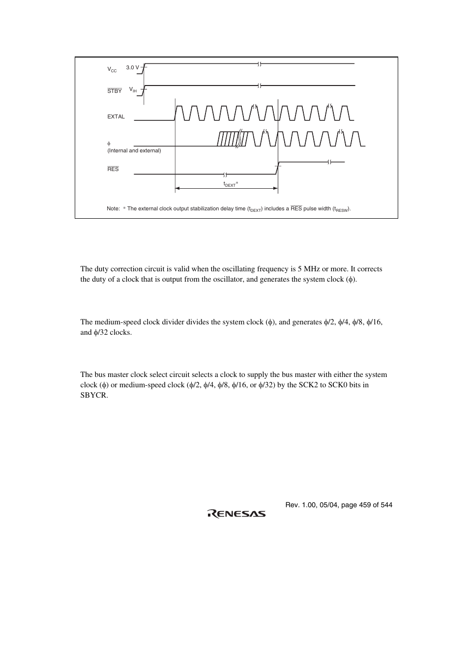 2 duty correction circuit, 3 medium-speed clock divider, 4 bus master clock select circuit | Renesas H8S/2111B User Manual | Page 493 / 582