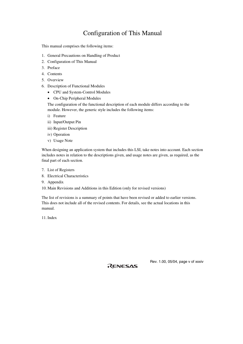 Configuration of this manual | Renesas H8S/2111B User Manual | Page 5 / 582