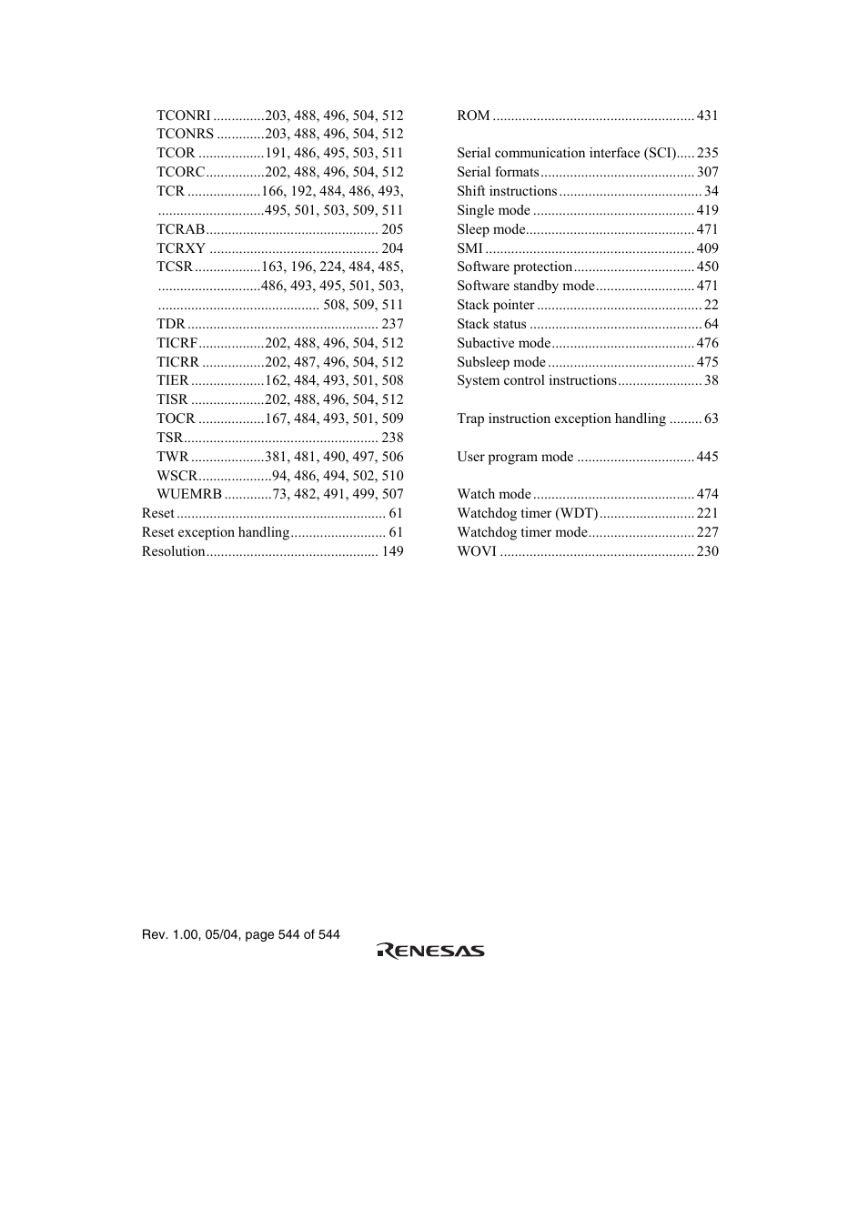 Renesas H8S/2111B User Manual | Page 578 / 582