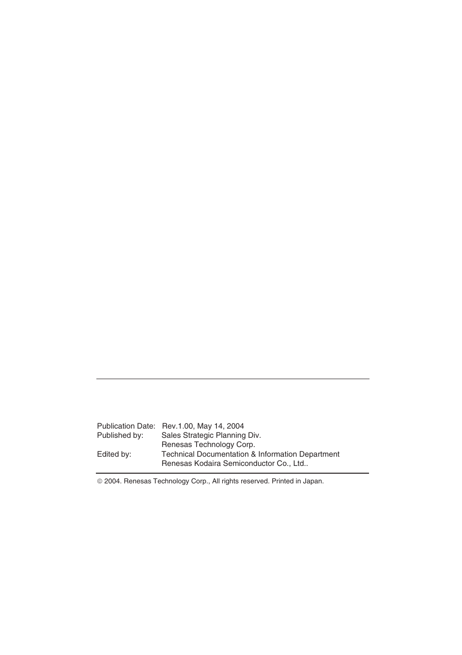 Colphon | Renesas H8S/2111B User Manual | Page 579 / 582