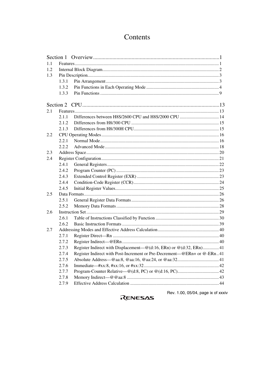 Renesas H8S/2111B User Manual | Page 9 / 582