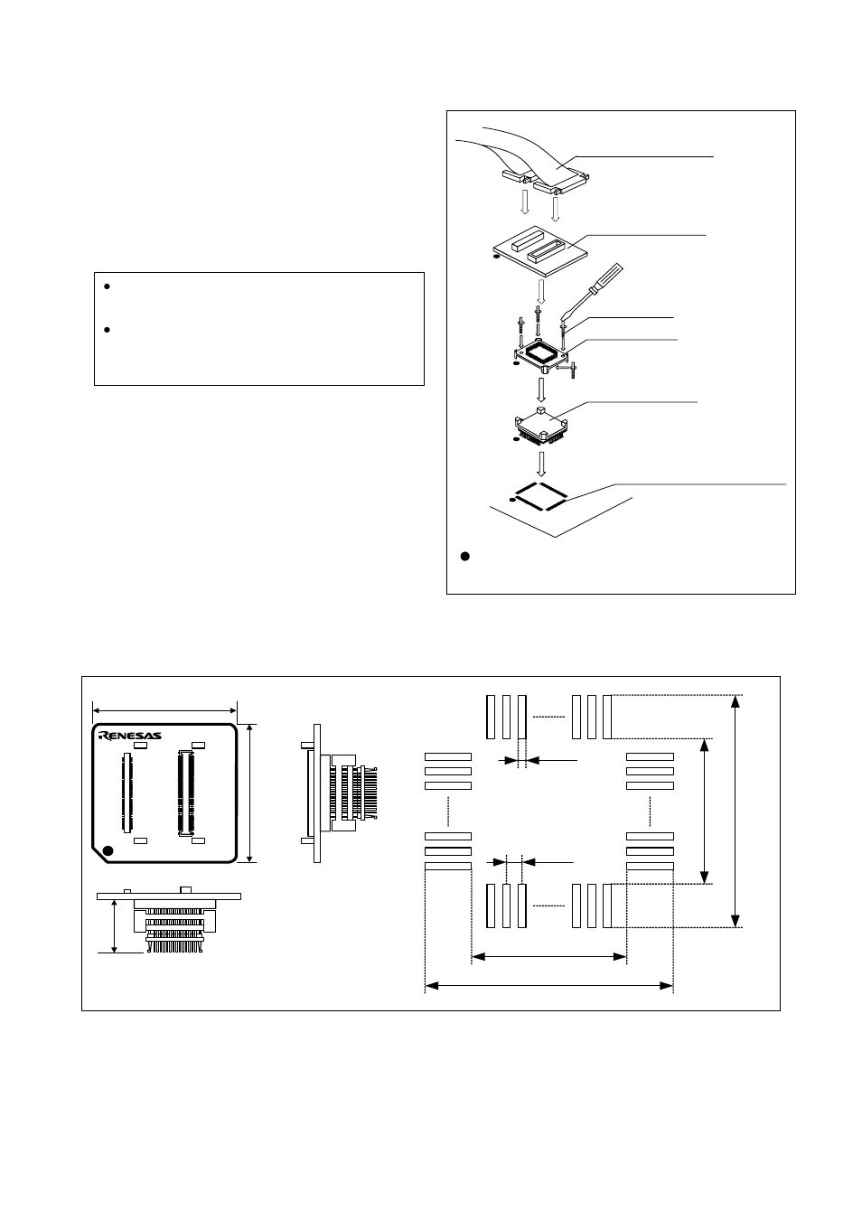 Connection procedure (see figure 3), External dimensions and a sample foot pattern, Connection procedure | Renesas R0E0100TNPFK00 User Manual | Page 3 / 4