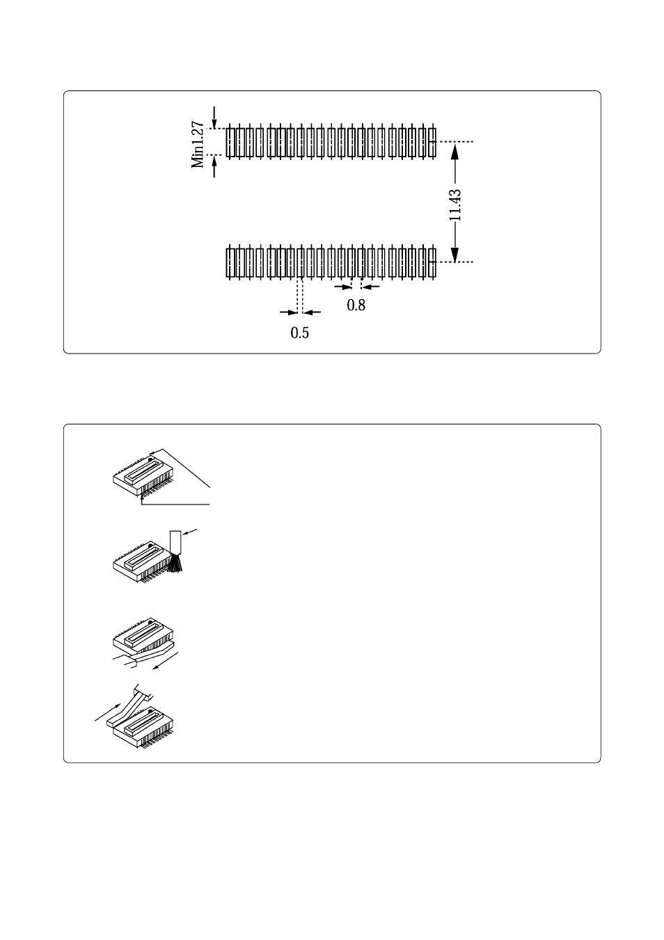 Target foot pattern | Renesas Direct Dummy IC M3T-DCT42B-450 User Manual | Page 3 / 4