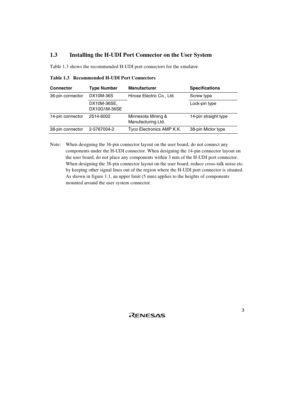 Renesas Emulator System SH7362 User Manual | Page 11 / 66