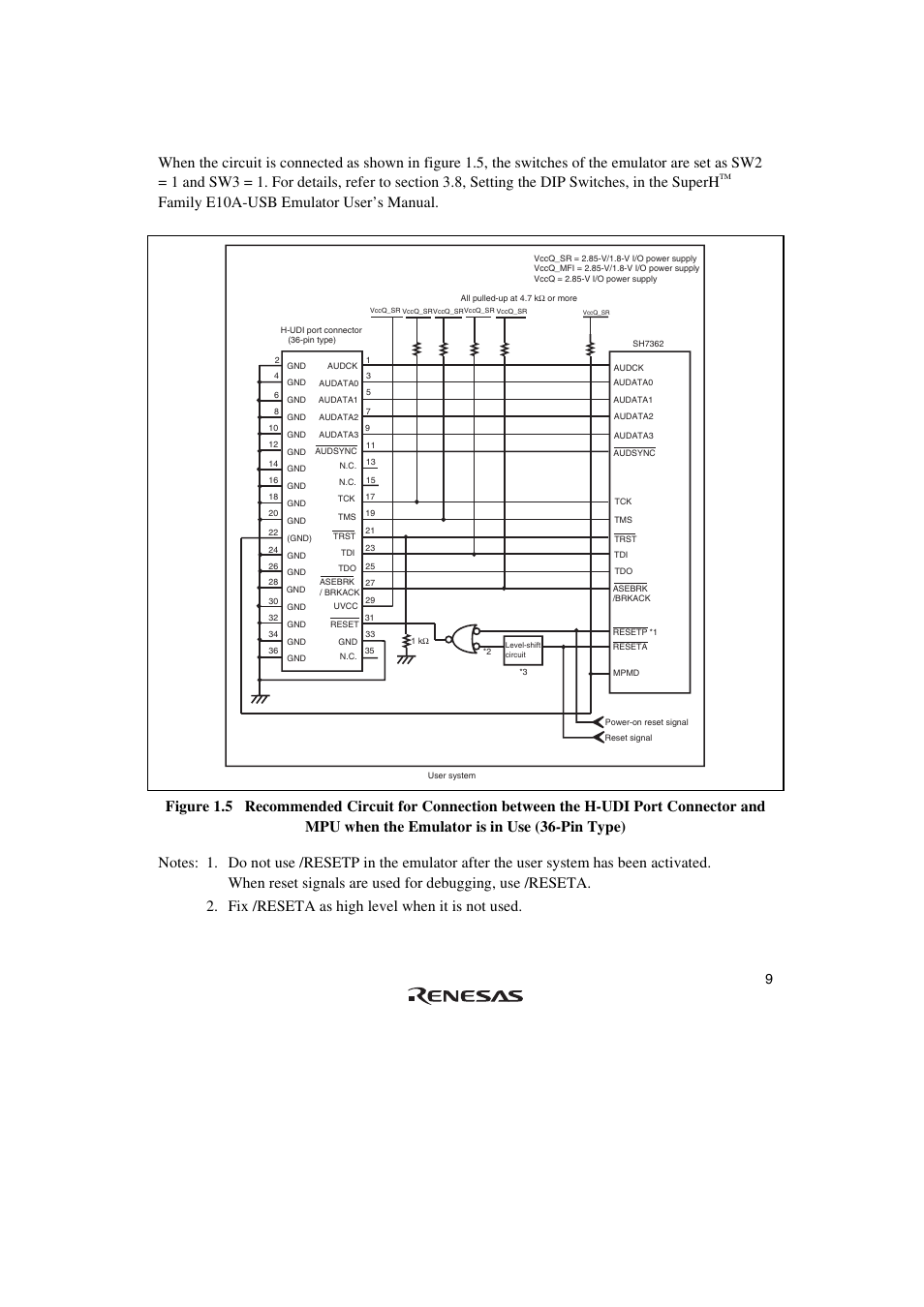 Family e10a-usb emulator user’s manual | Renesas Emulator System SH7362 User Manual | Page 17 / 66