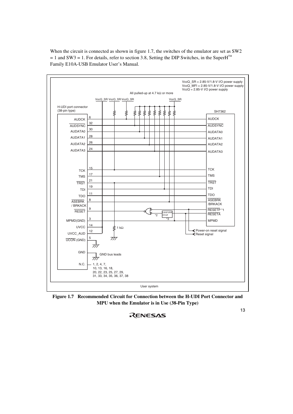 Family e10a-usb emulator user’s manual | Renesas Emulator System SH7362 User Manual | Page 21 / 66