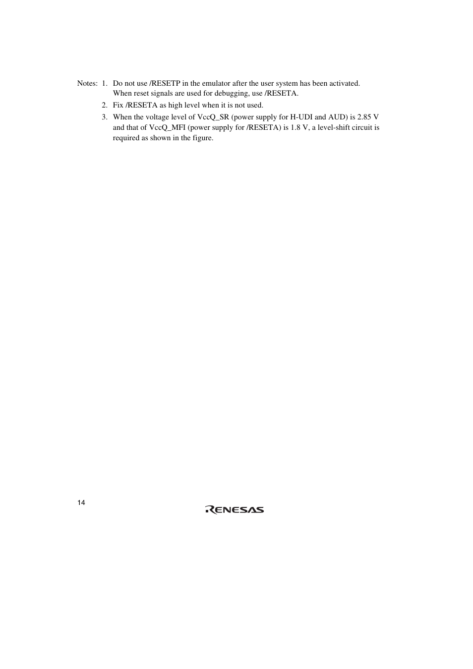 Renesas Emulator System SH7362 User Manual | Page 22 / 66